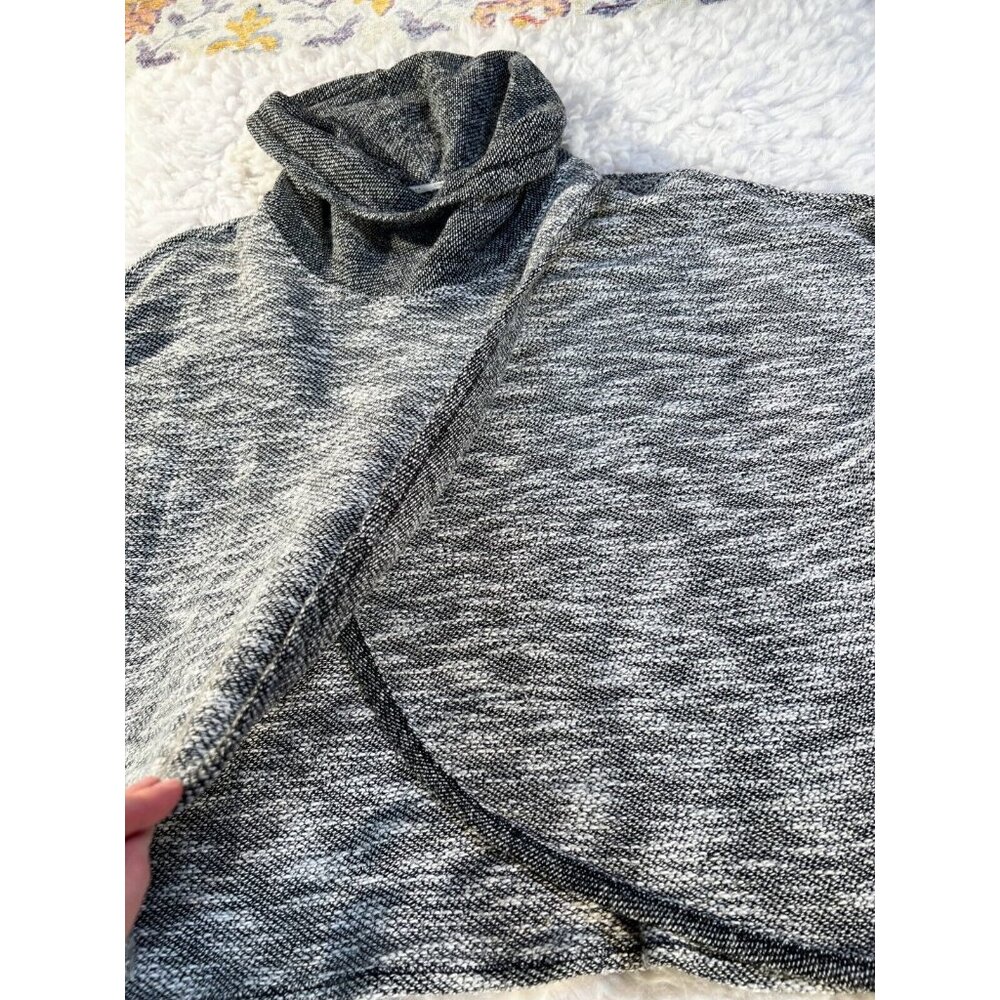 Calvin Klein Sweater Women's Lg Heather Gray Petal Fold Oversized Cowl Neck - Picture 2 of 10